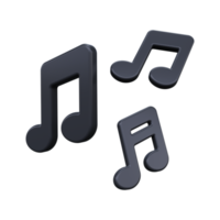 icono de notas musicales render 3d png