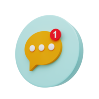 SMS marketing icon New message or email icon Speech bubble with text 3D Render png