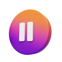 Pause icon 3d render png