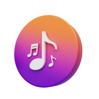 Music Festival Colorful icon with notes and the inscription music 3D render png