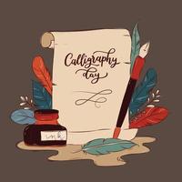 Calligraphy Day in Hand Drawn Concept vector