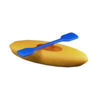 illustration 3d de voyage en kayak png