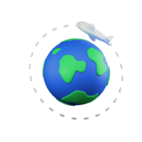 Earth Travel 3D Illustration png