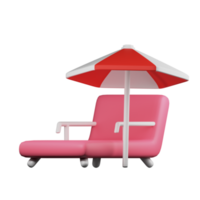 Beach Chair Travel 3D Illustration png