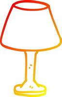 warm gradient line drawing cartoon desk lamp vector