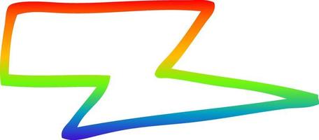 rainbow gradient line drawing cartoon lightening bolt vector