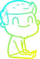 cold gradient line drawing cartoon friendly man vector