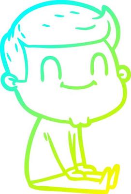 cold gradient line drawing cartoon friendly man
