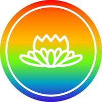 lotus flower circular in rainbow spectrum vector