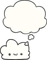 cute cartoon cloud and thought bubble vector