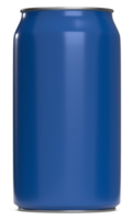 latas realistas azules para maquetas. la lata de refresco se burla.