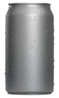 latas de aluminio realistas con gotas de agua para maquetas. la lata de refresco se burla. png