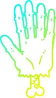 cold gradient line drawing cartoon zombie hand vector
