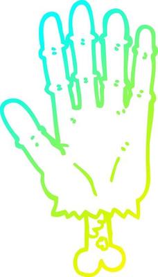 cold gradient line drawing cartoon zombie hand