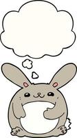 cartoon rabbit and thought bubble vector