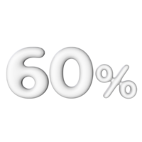 3D Number 60 Percent png