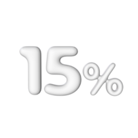 3D Number 15 Percent png