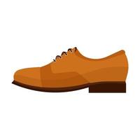 zapato hombre vista lateral marrón vector icono plano. moda bota calzado cuero accesorio ropa. signo clásico de dibujos animados de negocios