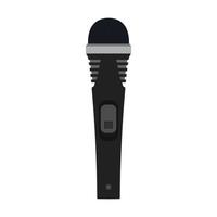 Microphone vector flat icon audio karaoke. Sound record studio music voice equipment. Concert mic broadcast interview design