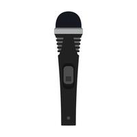 Microphone vector flat icon audio karaoke. Sound record studio music voice equipment. Concert mic broadcast interview design