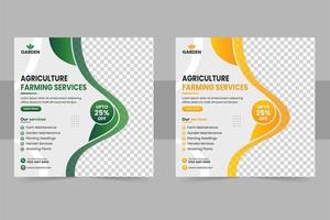 Agriculture land farming service social media post banner or agro farming flyer and web banner vector
