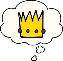 cartoon crown and thought bubble vector