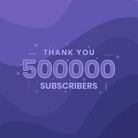 Thank you 500000 subscribers 500k subscribers celebration. vector