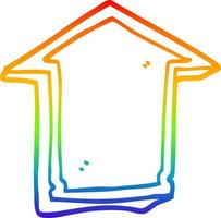 flecha de dibujos animados de dibujo de línea de gradiente de arco iris apuntando hacia arriba vector
