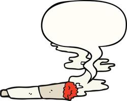caricatura, cigarrillo, y, burbuja del discurso vector