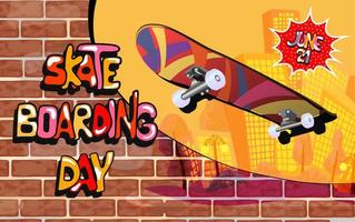 Go skateboarding day. Lettering. Poster design illustration.Funny skateboard. Skate park logo. Vector illustration.