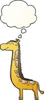 cartoon giraffe and thought bubble in smooth gradient style vector