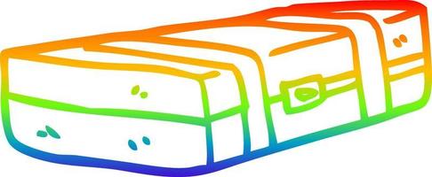 rainbow gradient line drawing cartoon suit case vector