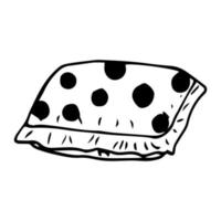 A single vector element is a pillow for sleeping. Doodle illustration. Hand-drawn. Home environment, comfort, rest after work. It can be used for stickers, patterns, wrapping paper, logos, icons.