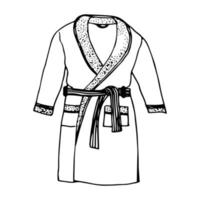 Vector element is a home terry dressing gown.