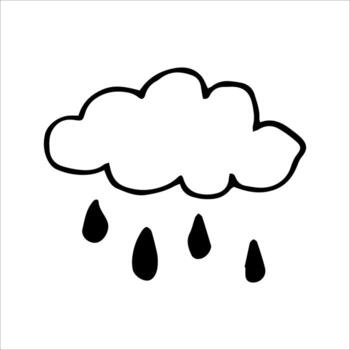 Nube vectorial de un solo elemento con gotas. vector
