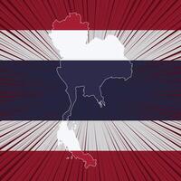diseño del mapa del día nacional de tailandia vector