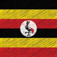 día de la independencia de uganda 9 de octubre, diseño de bandera cuadrada vector