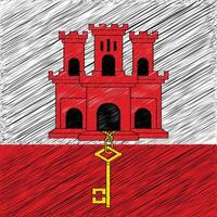 Gibraltar Independence Day 10 September, Square Flag Design vector