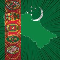 diseño del mapa del día de la independencia de turkmenistán vector