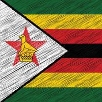 día de la independencia de zimbabwe 18 de abril, diseño de bandera cuadrada vector