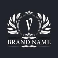 Luxury and elegant V letter logo design template. vector
