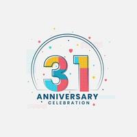 31 Anniversary celebration, Modern 31st Anniversary design vector