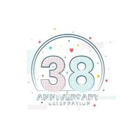 38 years Anniversary celebration, Modern 38 Anniversary design vector
