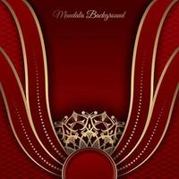 luxury ornamental mandala, red and gold, design vector