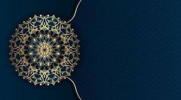 luxury ornamental mandala, turquoise and gold vector