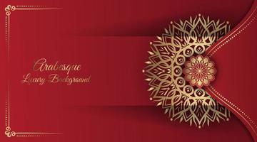 Arabesque luxury background  round gold decoration vector