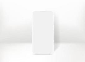 White mobile phone with blank screen. 3d vector concept