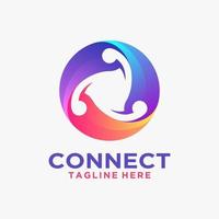 Circular connect logo design vector