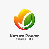 Nature power logo design vector