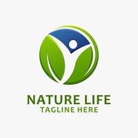 Nature life logo design vector